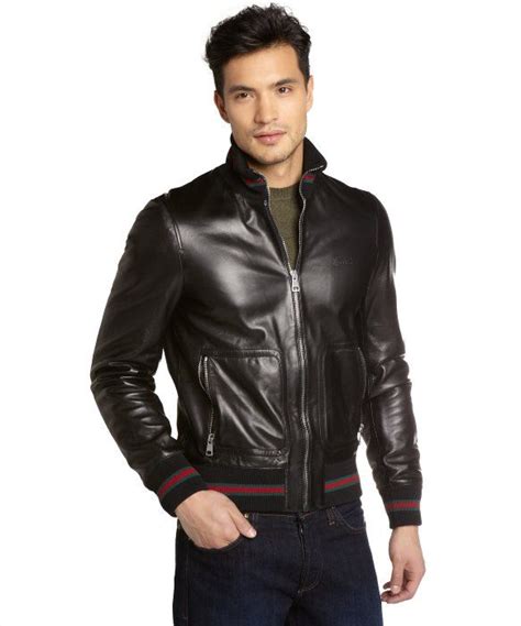 jaqueta masculina gucci|gucci leather jacket.